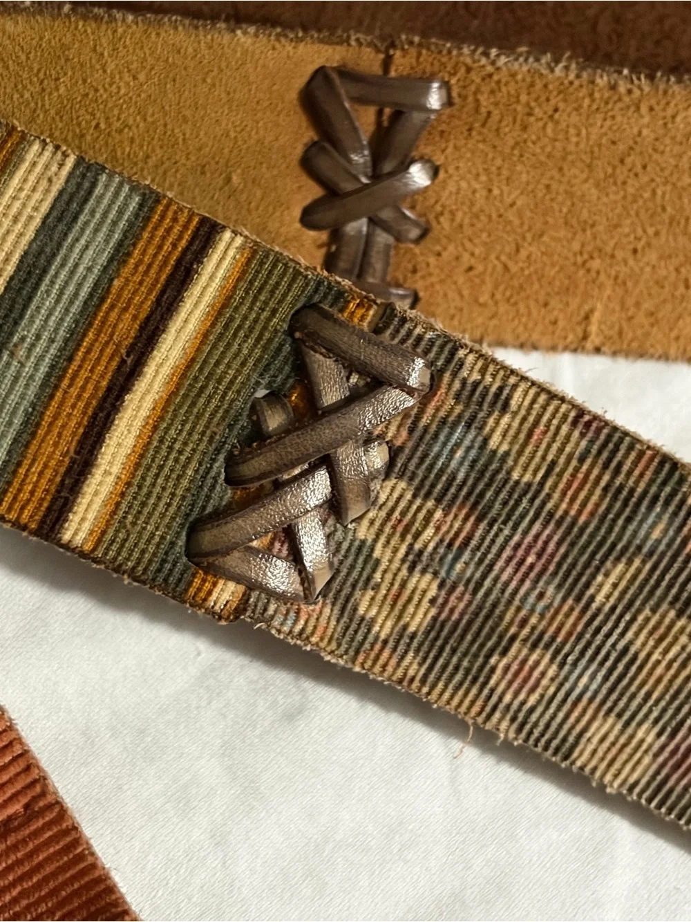 Lucky brand Corduroy and Suede Belt Set